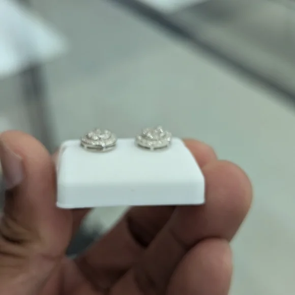 925 Sterling Silver Moissanite Diamond Stud Earring
